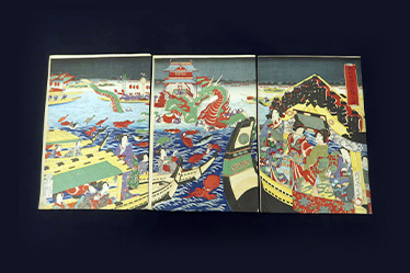 揚洲周延「両国水神夕涼」